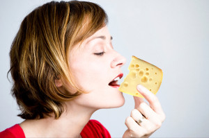 woman-eating-cheese